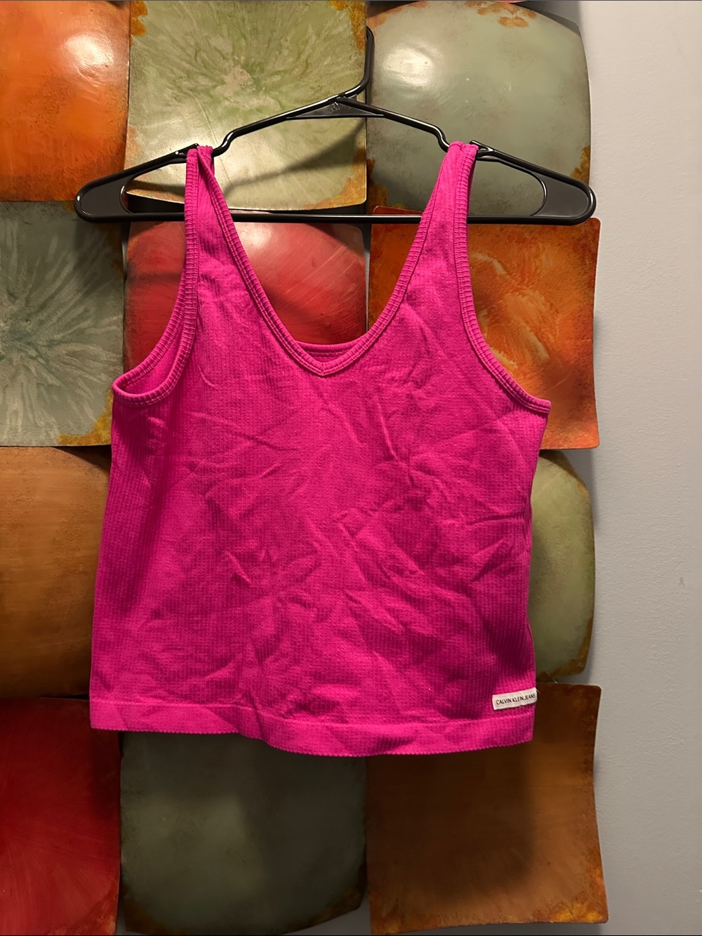 Calvin Klein Ribbed Tank Top — Fuchsia Pink